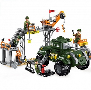 Конструктор - Танк с фигурками и аксессуарами, 396 деталей (Enlighten Brick, BRICK1712 (20))